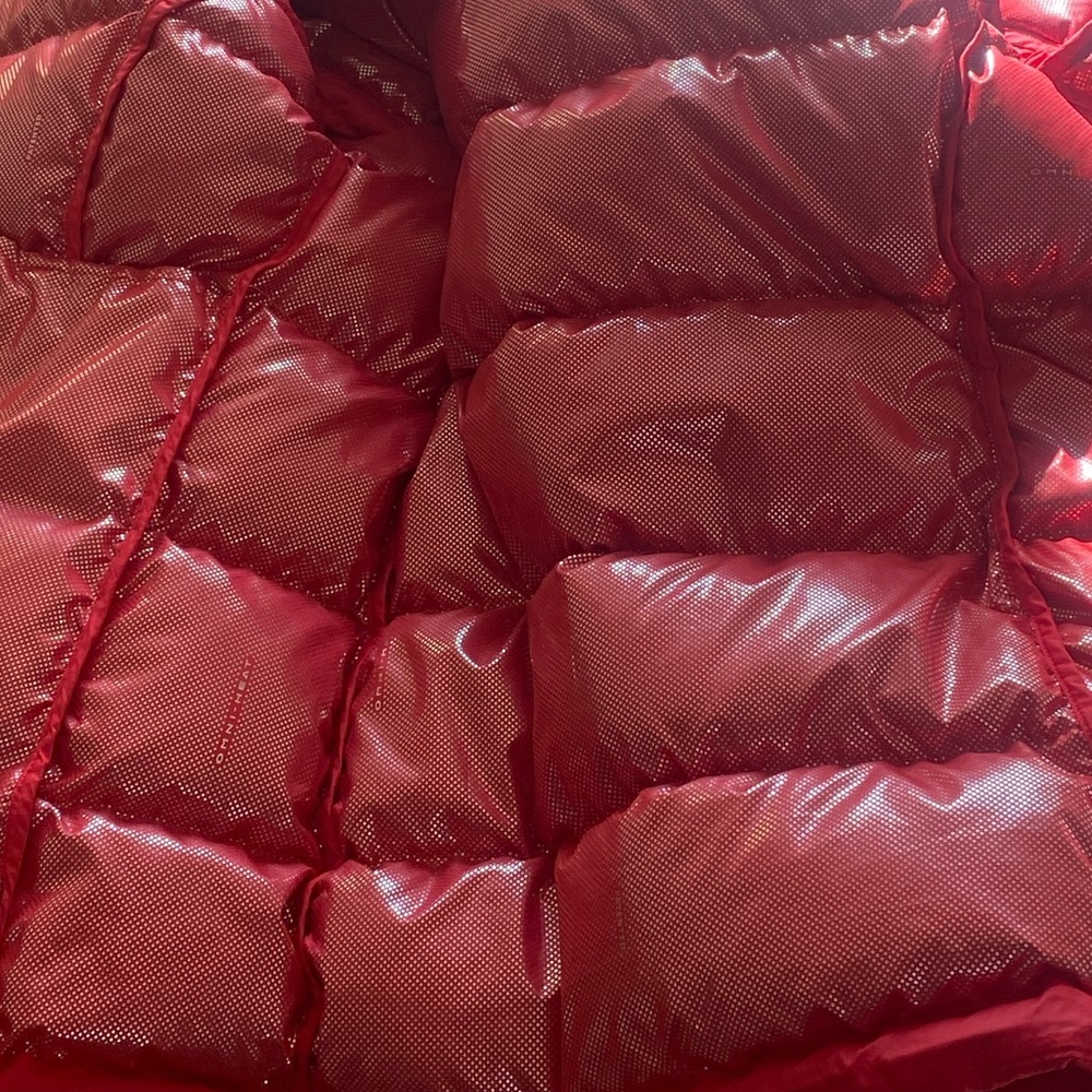 Columbia Omni Heat Womens Small Red Hooded Down PufferJacket Reflective Lining - Picture 3 of 11